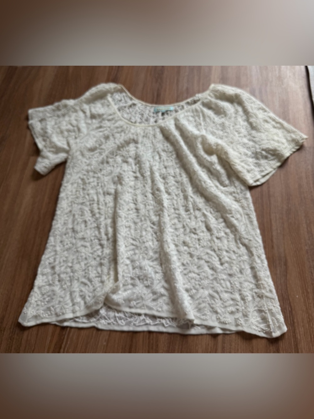 Samson Women's Cream Lace Short-Sleeve Top